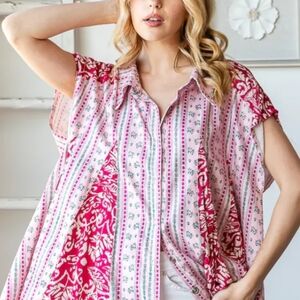 Oli & Hali Floral Pink Women's Top